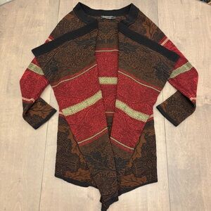 Peruvian Connection Cardigan Baby Alpaca Silk Pima Cotton Blend Cardigan Small